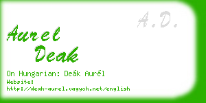 aurel deak business card